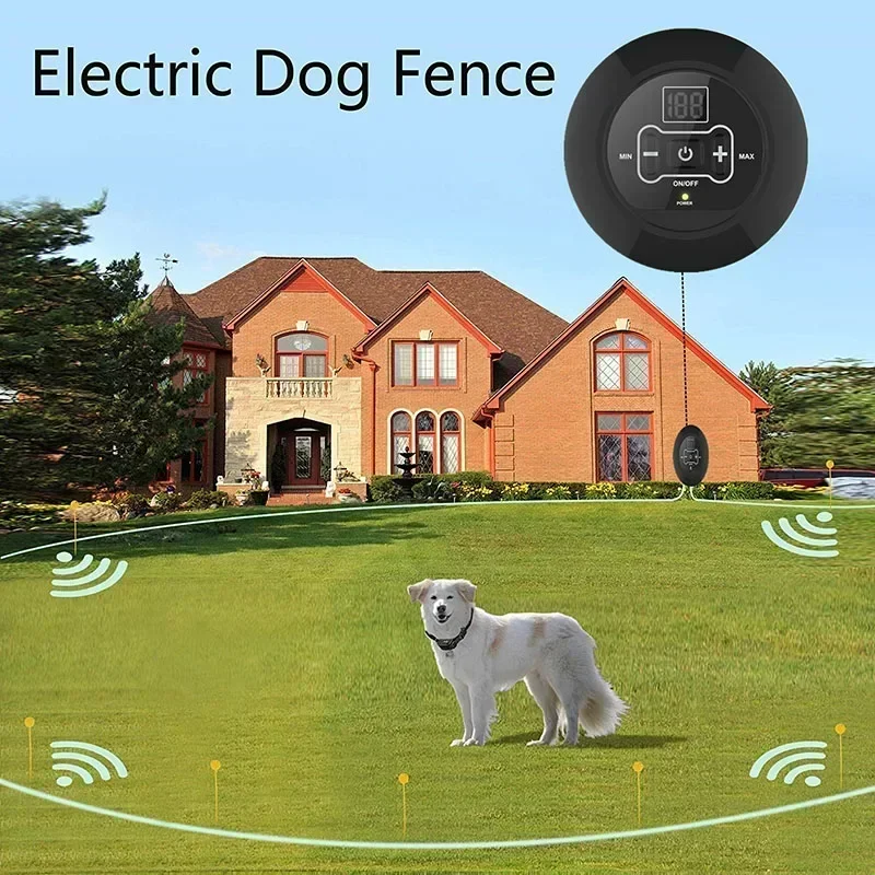 Electric Shock Dog Training Collar, Pet Dog Wireless Signal Transmitter Wireless Electric Fence Containment System with Vibrate