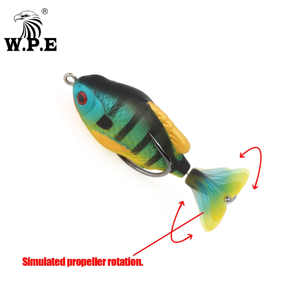 W.P.E 1 pz richiamo di Pesca 75mm 10 colori richiamo morbido falso richiamo TopWater simulazione galleggiante esca artificiale attrezzatura da Pesca Pesca