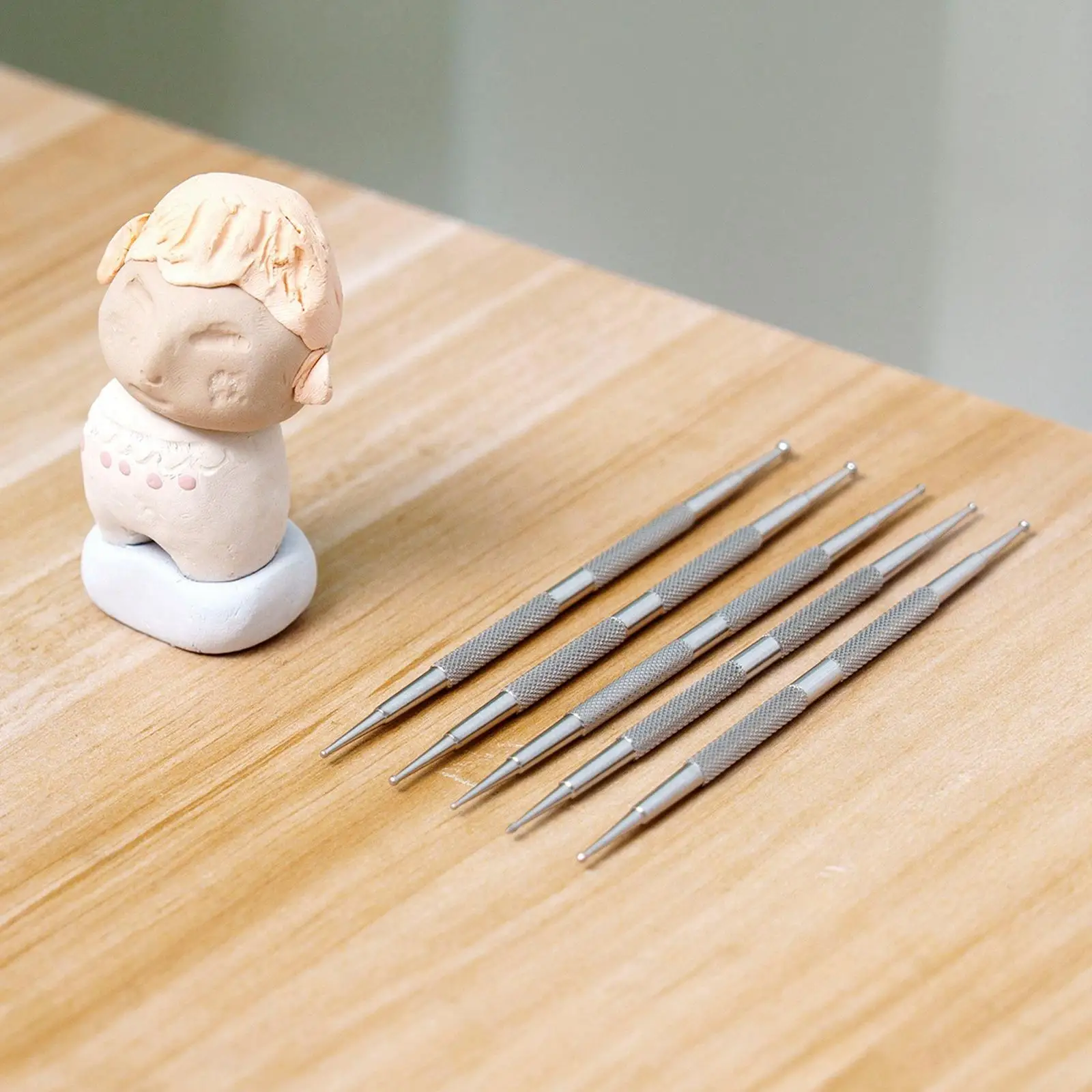 Pottery Clay Modeling Ball Stylus Sculpting Tools Double Sided Kit for Ceramic Sculpture Making