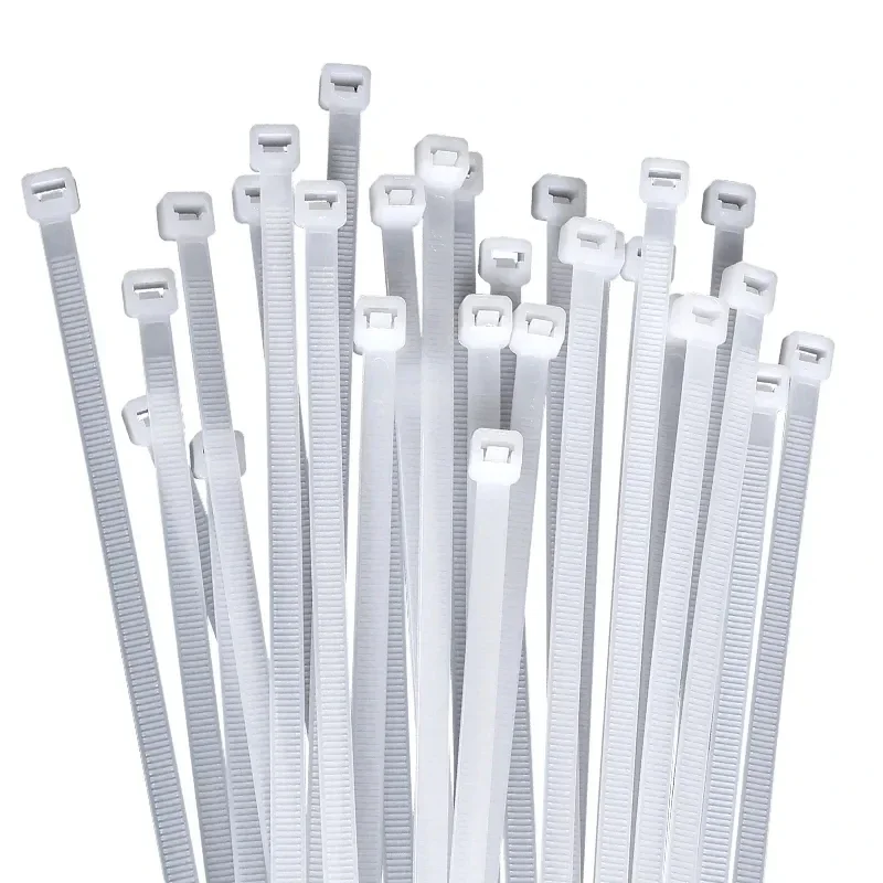 250/500/1000Pcs Self-locking White Black Plastic Nylon cable Zip Ties Fastening Ring Nylon Clamp strap with lock 3*100 4*300MM