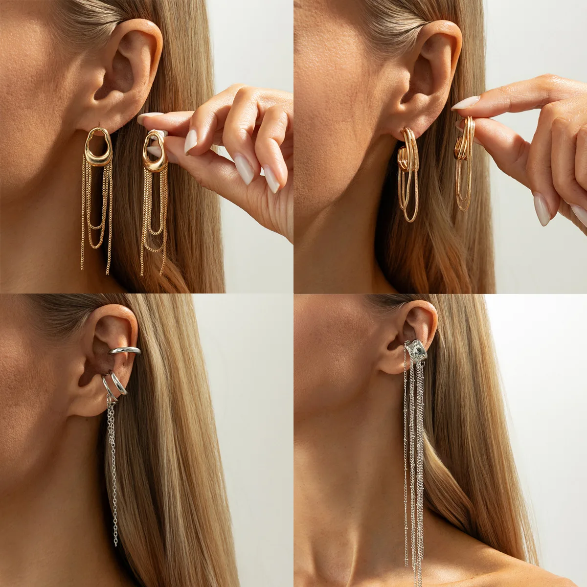 

Feminine Temperament Metal Tassel Geometric Earrings Jewelry Wedding Party Luxury Accessories for Women‘s Jewelry Gift