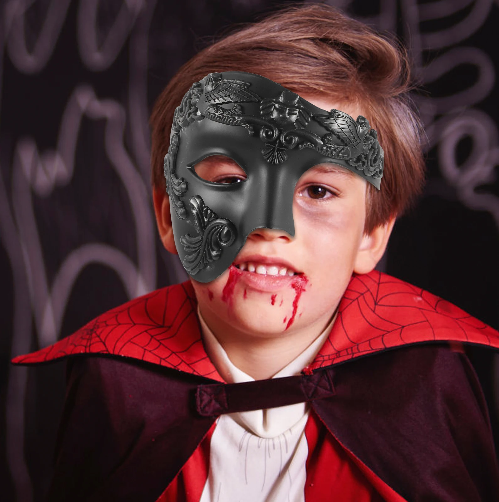 

Roman Soldier Mask for Masquerade Halloween Cosplay Party Half Face Style Lightweight Men Masks Plastic Decorative