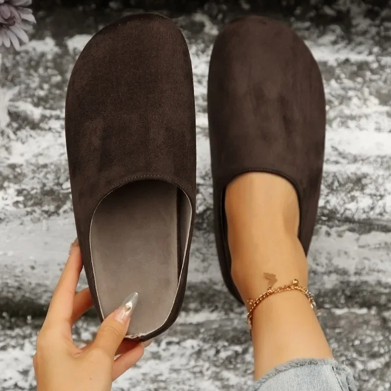 Women Classic Cork Suede Slippers New Soft Clogs Shoes with Arch Support Trendy Beach Slides Women Shoes Home Mules Slides Women