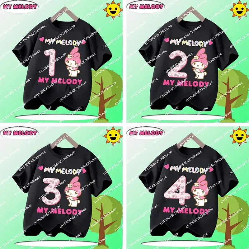 

Children's short-sleeved Meoli Three-Looney-Tunes series cute girls' Kawaii 1-12 years old gift summer T-shirt casual top 2025