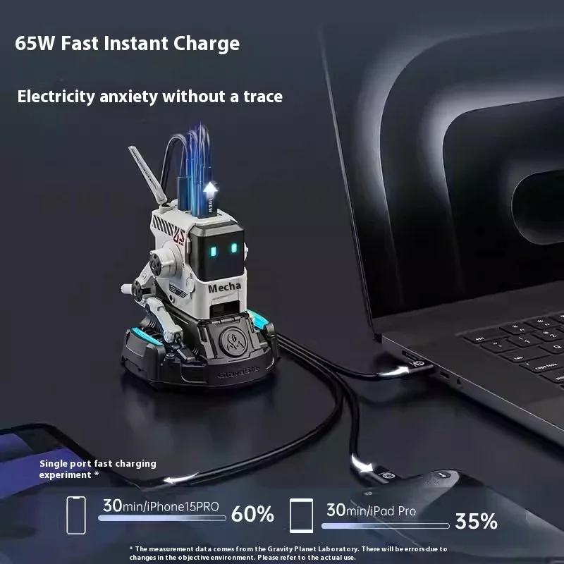 Зарядное устройство Gravity Planet Alpha 65, собачий азот, 65 Вт, быстрое механическое зарядное устройство из нитрида галлия, подходит для компьютера, телефона, вилка типа c