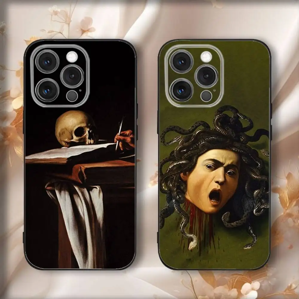 

Art C-Caravaggio Painting Phone Case For iPhone16,15,14,13,12,11,Pro,Max,Plus,X,XS,SE4,E,Mini,Soft Black Case