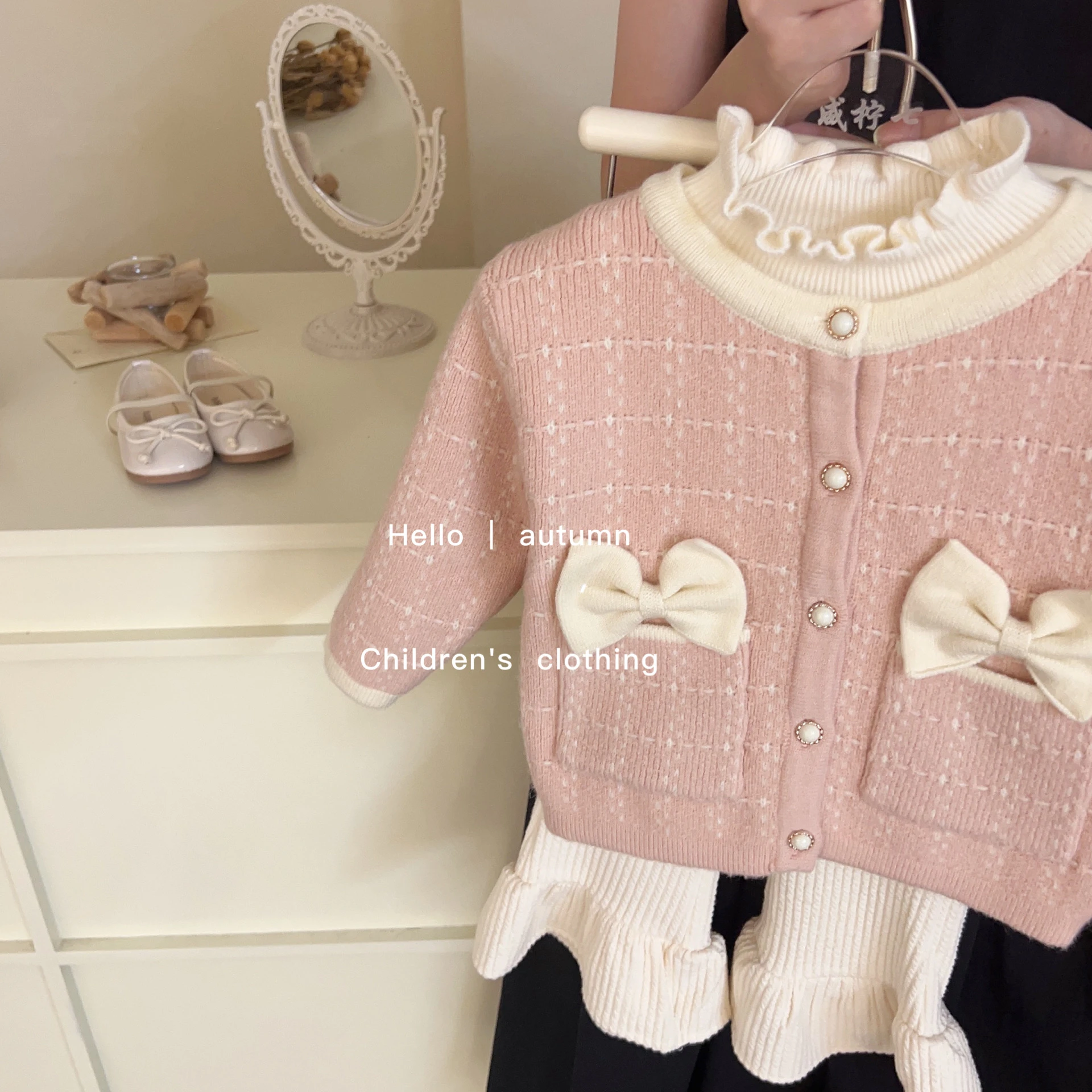 

Girl Coat 2023 Spring and Autumn Fashion Style Girl Clothes Coat Children Sets Girl Outerwea Knitting Cardigan