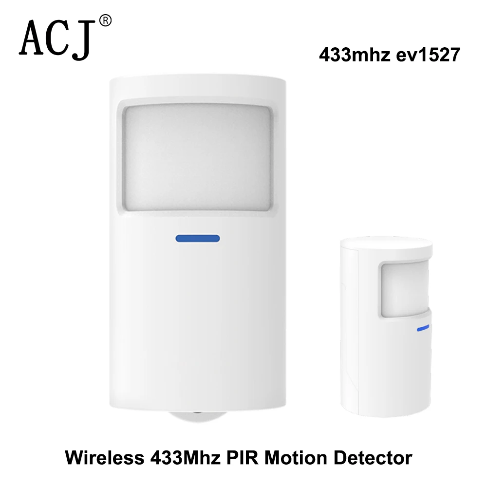 ACJ Wireless 433Mhz PIR Motion Detector Cylindrical Motion Sensor Security Protection Anti-Tamper Alarm for Home Alarm System