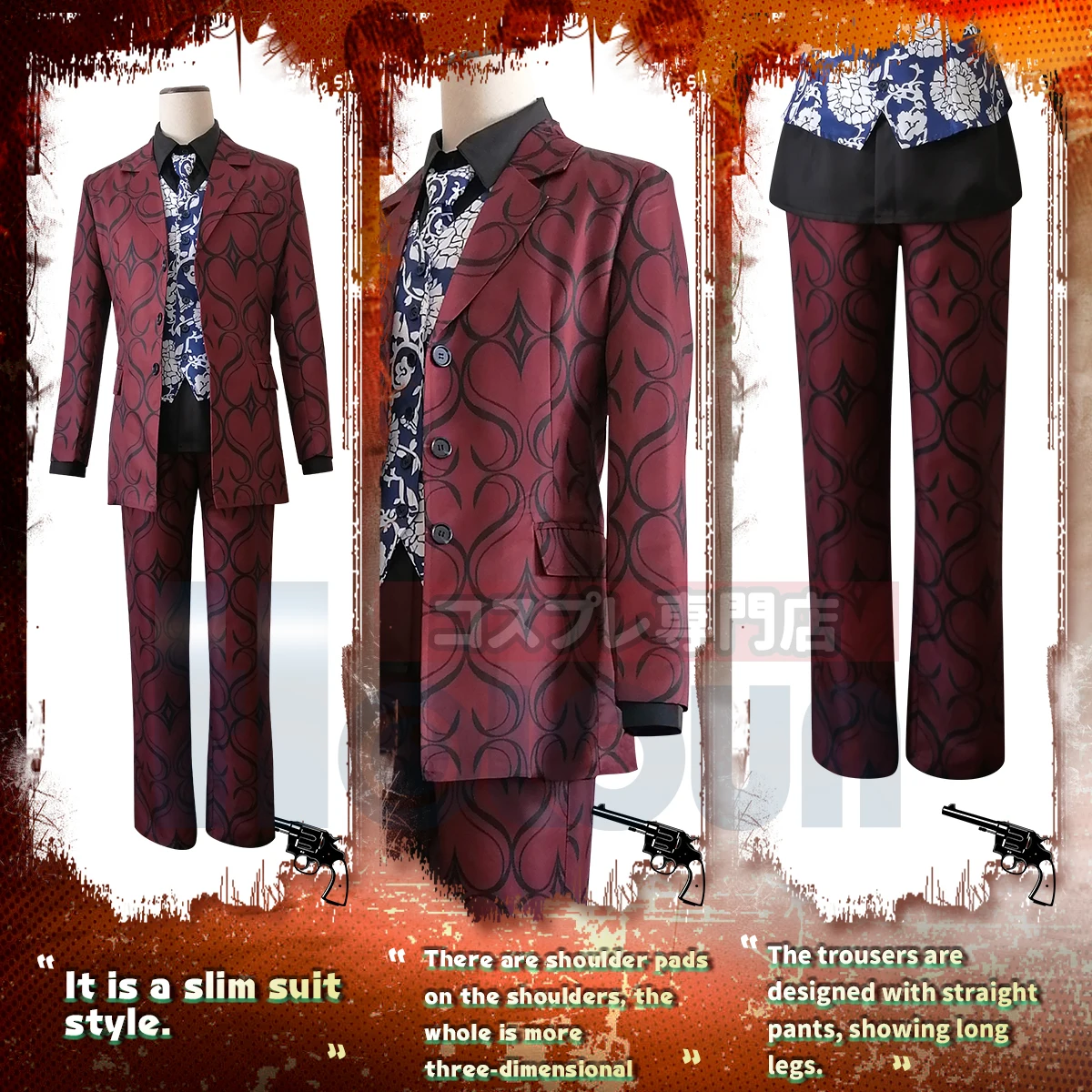 HOLOUN Tokyo Anime Cosplay Costume Osaka Keisuke Baji Suit Coat Casual Wearing Halloween Christmas Gift