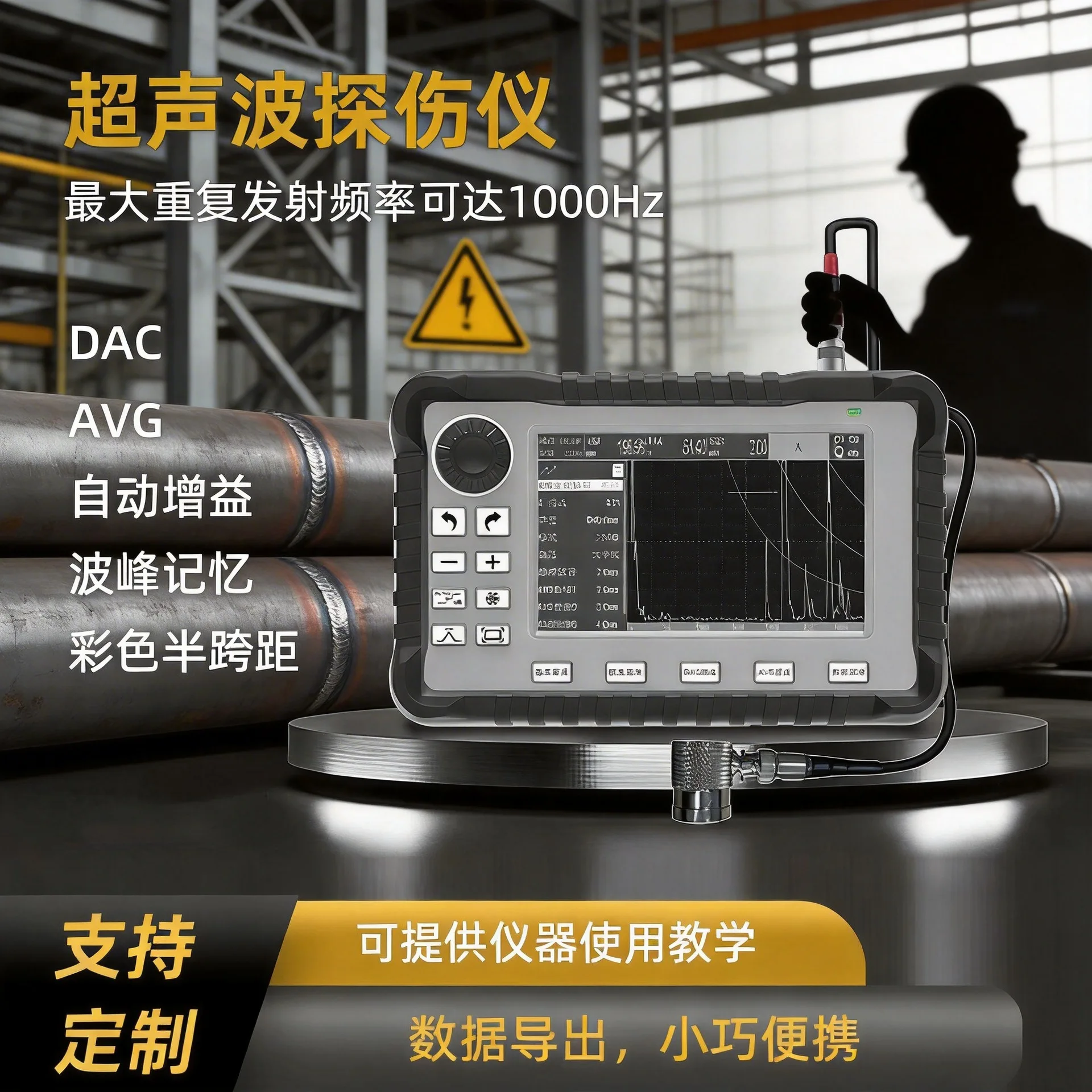 UF80 Ultrasonic Flaw Detector High Precision Metal Steel Pipe Weld Casting Internal Defect Pore Flaw Detector