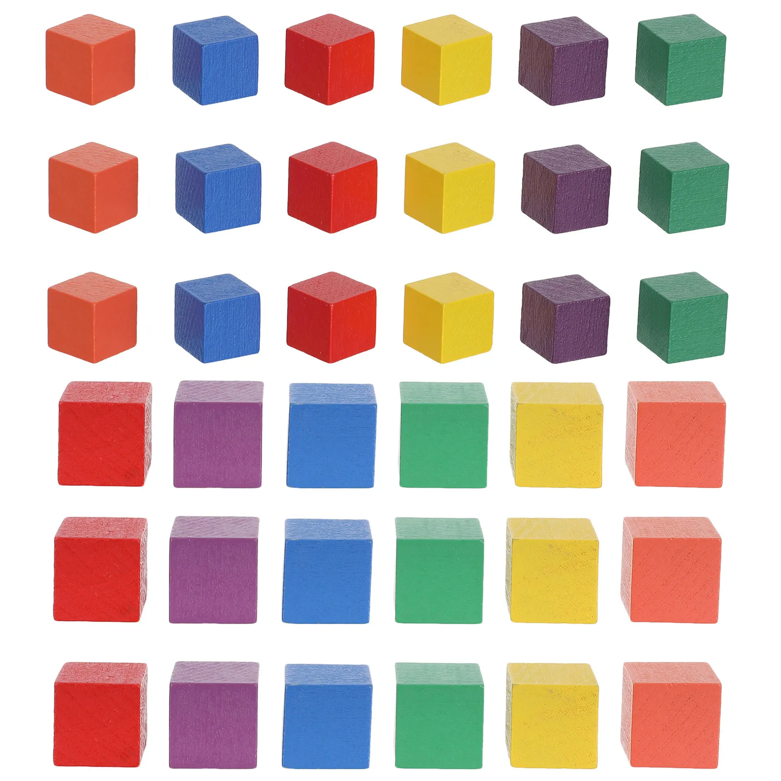 

100Pcs Wood Square Blocks Colorful DIY Craft Cubes Precise Cut for Kids Adults Educational Creativity Hands-on Art Projects