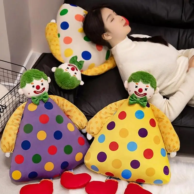 

Lovely Clown Stuffed Pillow Toy Plush Doll For Preschooler Stress Relieving Doll A2UB