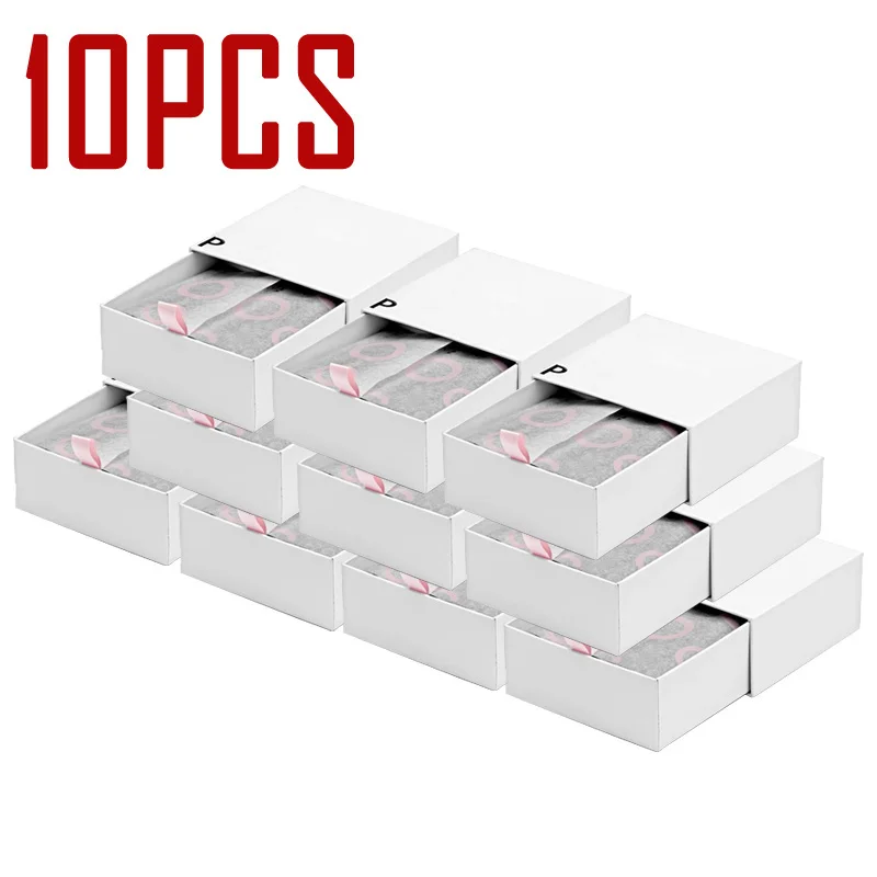 Caja de terciopelo para exhibición de pulseras, 10 piezas, anillo, pendientes, collar, regalo, Compatible con joyería Europea DIY