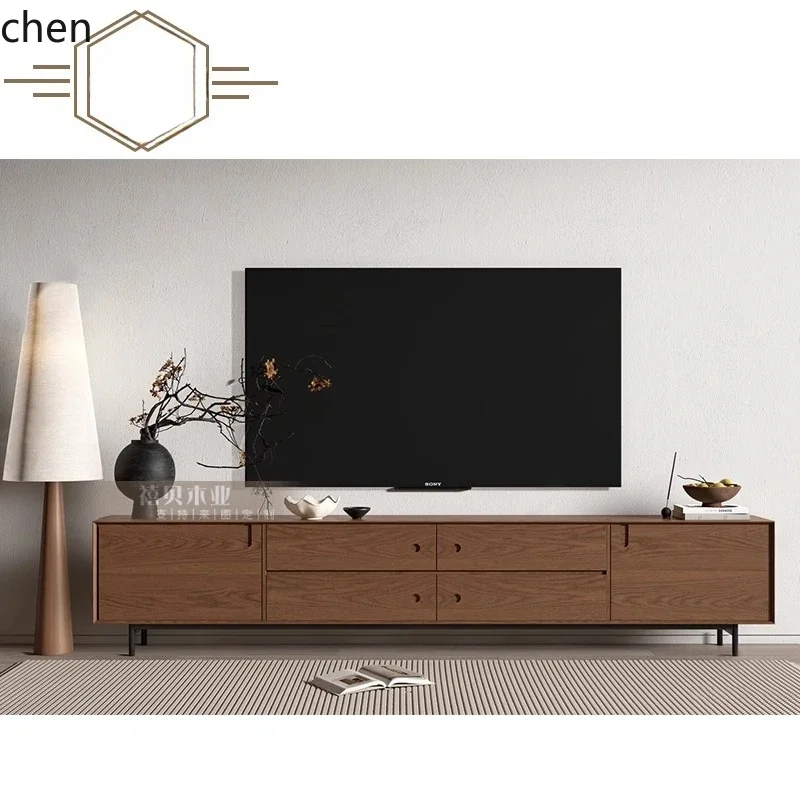 TV cabinet living room retro storage locker villa model room homestay floor-to-ceiling low cabinet