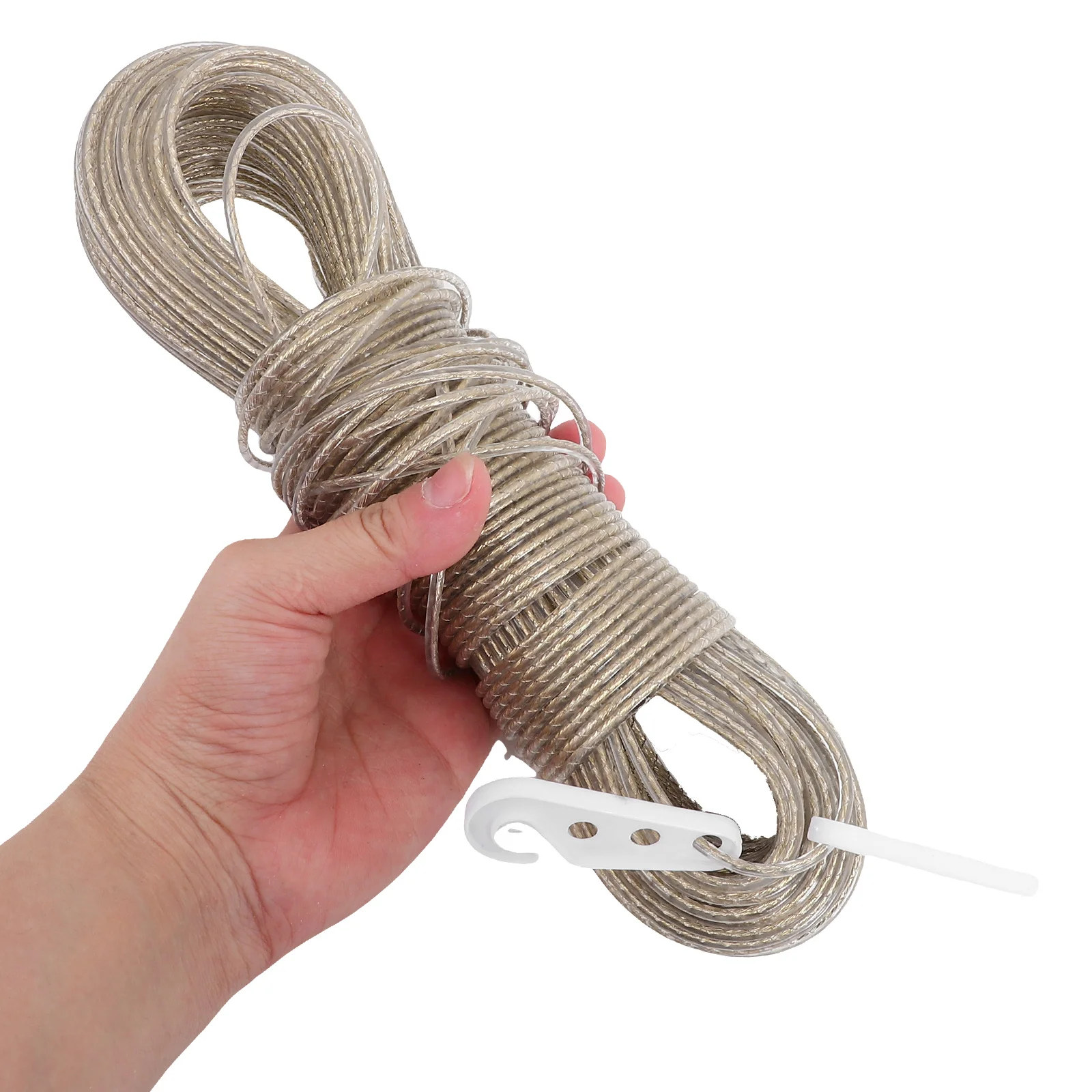 

Heavy Duty Clothesline Pvc Coated Windproof Non-Slip Outdoor Clothesline For Home Camping Travel Drying 50M Portable Laundry