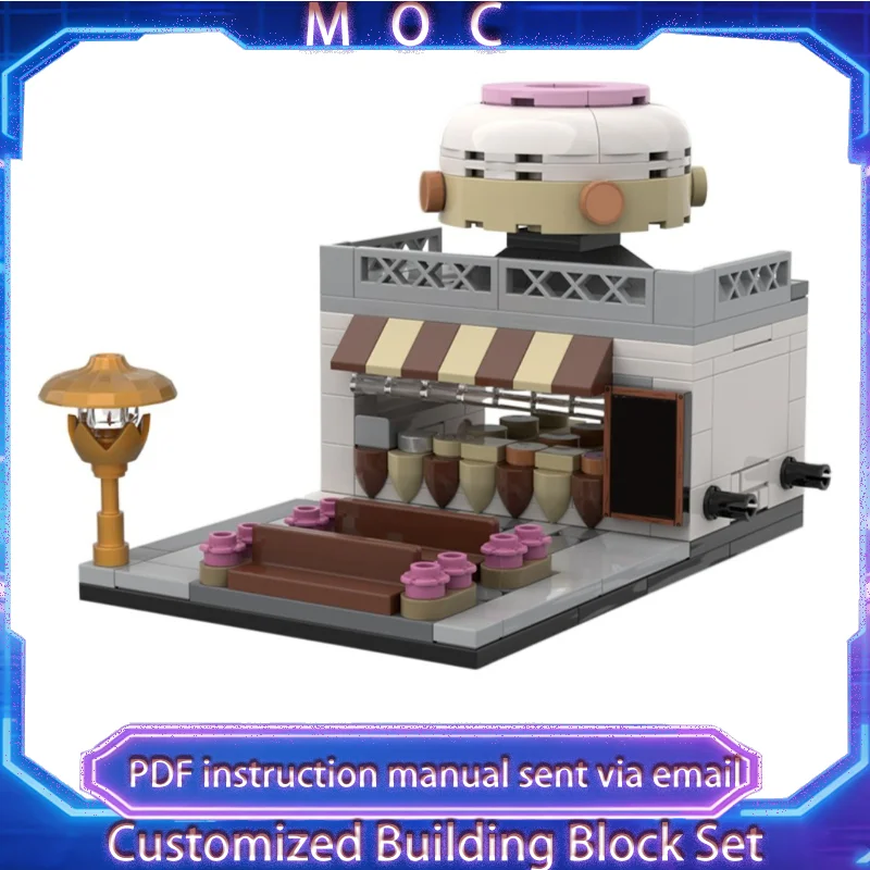 

Набор для сборки 207 деталей: Современный городской пейзаж, мини-магазин пончиков, модель здания, DIY, креативный конструктор, развивающая игрушка для детей, подарок