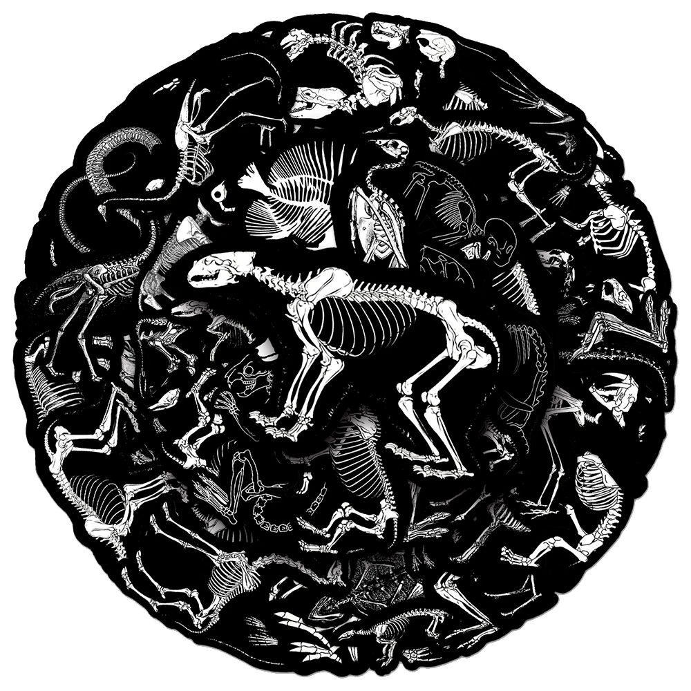 10/30/50pcs Cool Cartoon Dark Animals Skeleton Skull Stickers Decorative Suitcase Car Motorcycle Waterproof Graffiti Decal Toy