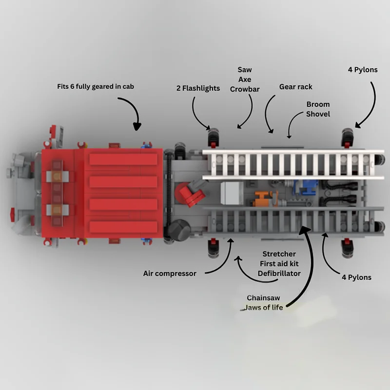 مكافحة الحرائق نموذج Moc قوالب بناء وحدات مضخة حريق نماذج من الشاحنات التكنولوجيا وحدات كتل عيد الميلاد مجموعة لتقوم بها بنفسك لعبة الهدايا #4