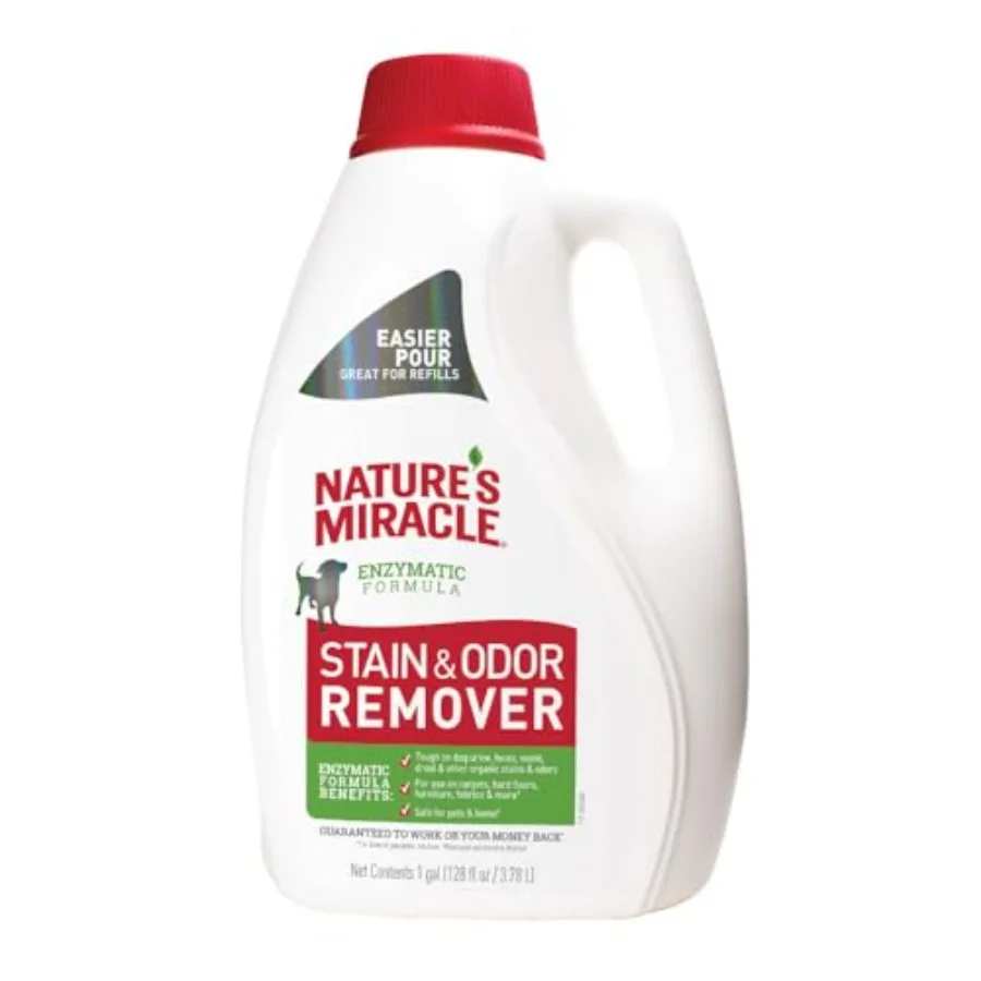 Nature's Miracle Stain and Odor Remover, Tough on Dog Urine, Feces, Vomit, Drool and Other Organic Stains and Odors, 1 Gallon