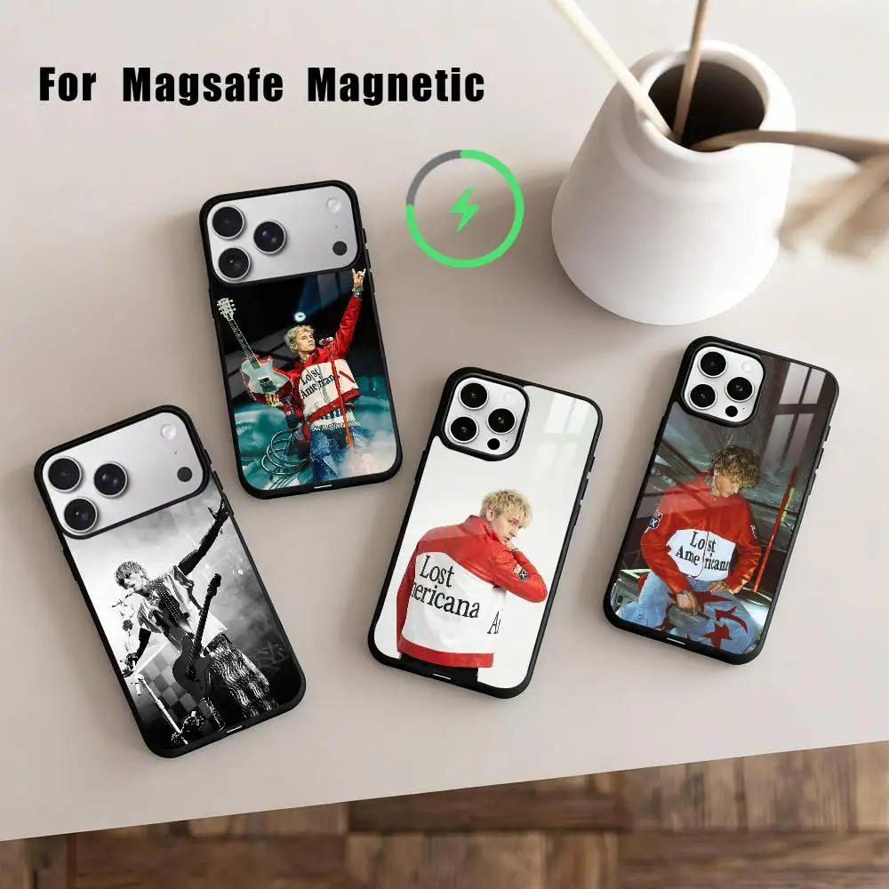 

M-MGK L-Lost A-Americana Cool Phone Case For iPhone17,16,15,14,13,12,11 Plus,Pro Max Magnetic For Magsafe Wireless Charging
