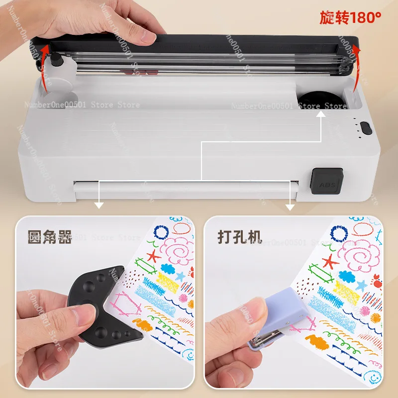 New multi-functional photo plastic sealing machine lace dotted line paper cutting overmolding machine A4 rounded corner punching