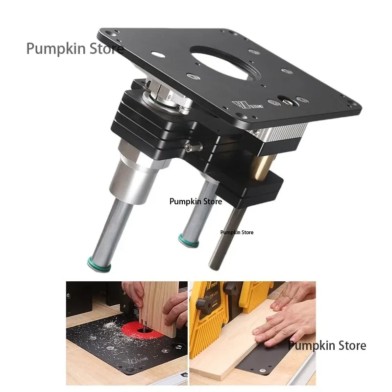 

Woodworking Router Lift System with Aluminium Router Table Insert Plate Woodworking Workbench Trimmer Engraving Machine Tool