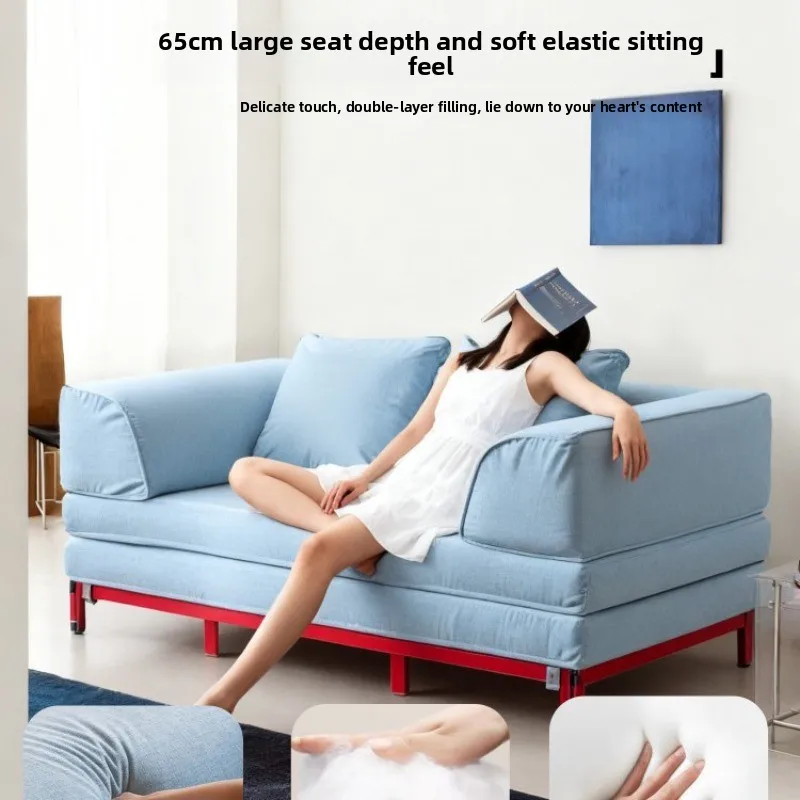 French medieval solid wood sofa living room small apartment balcony princess foldable single sofa bed integrated dual-use