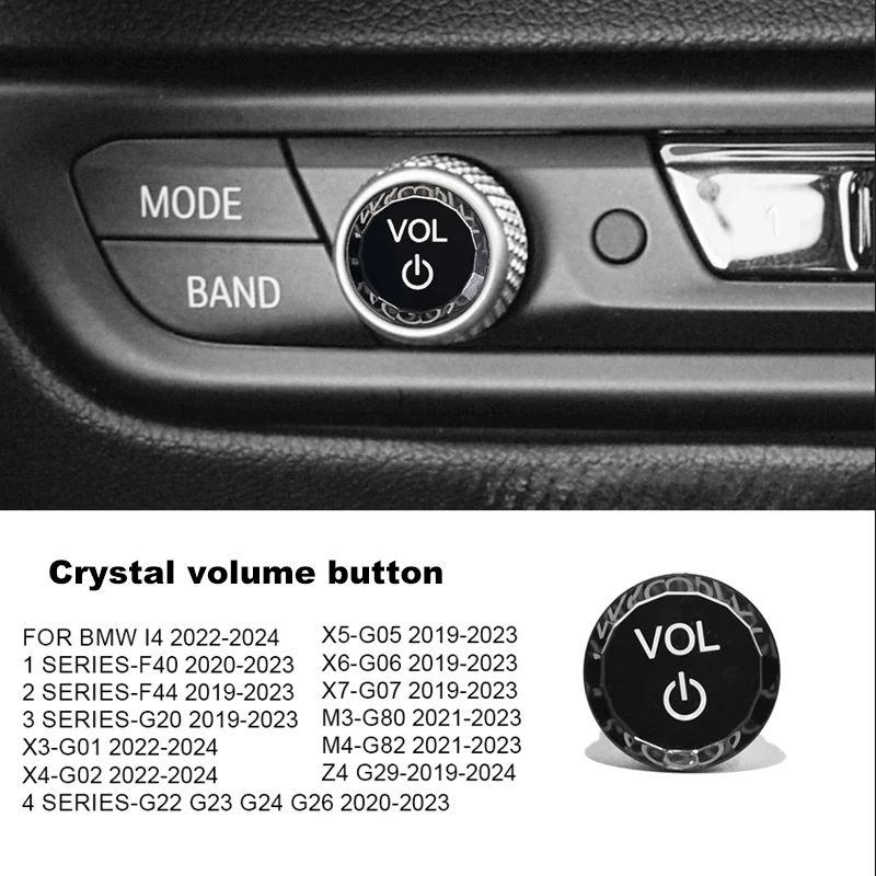 Crystal Volume Control button For BMW F40 F44 G20 X3 G01 X4 G02 X5 G06 X7 G07 M3 G80 M4 G82 Z4 I4 Volume Knob Replacement Trim