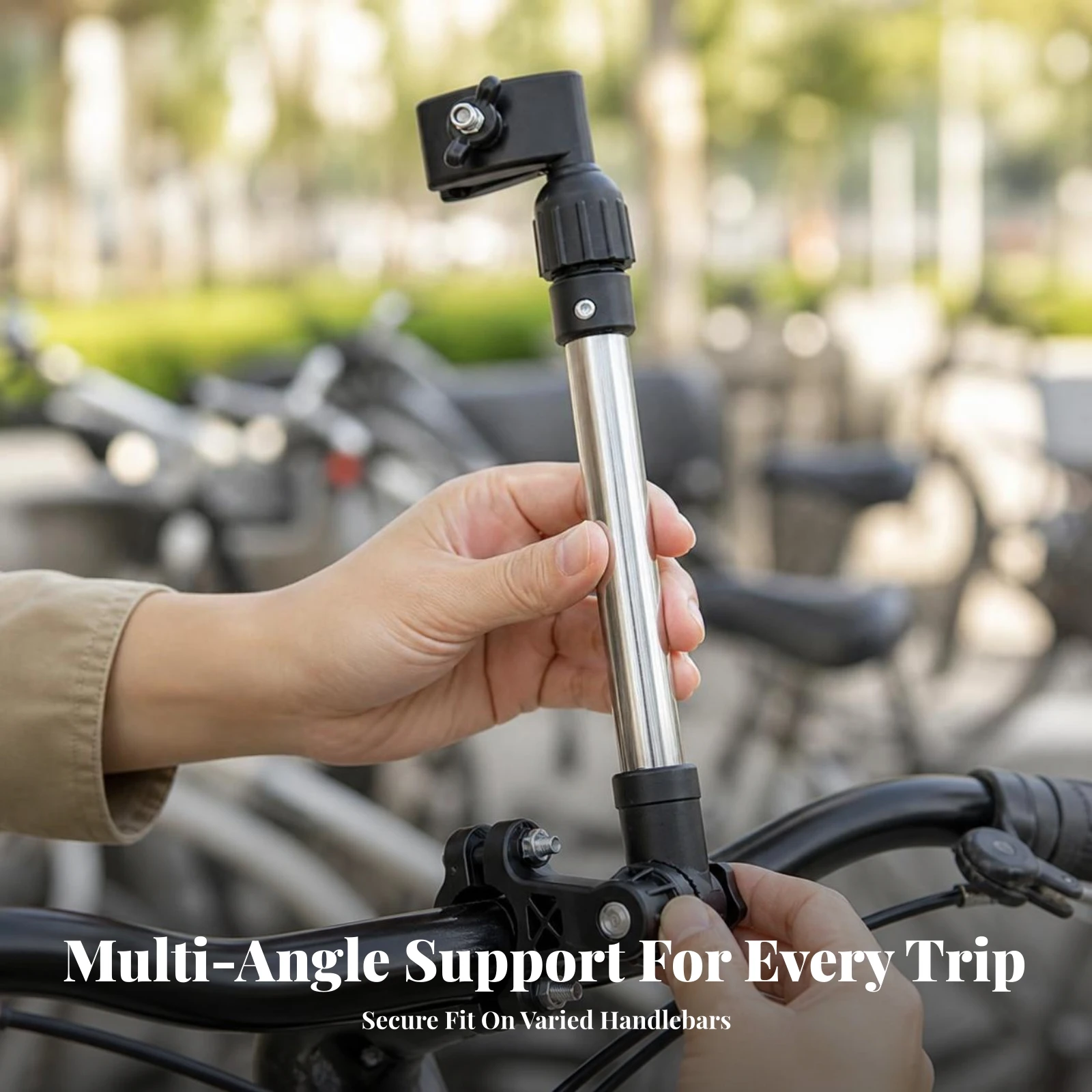 Cycle Umbrella Holder Pivoting Cycle Umbrella Mount Accessory Easy-to-Install Universal for Commuters, Bicycles, Wheelchairs