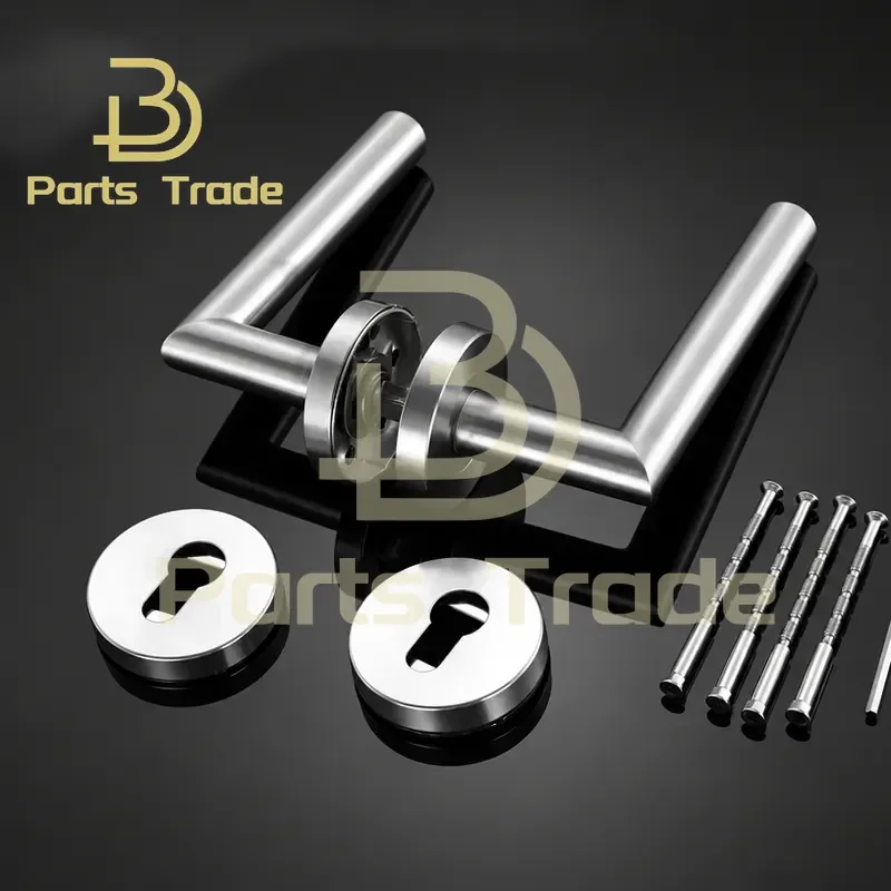 1 Set Stainless Steel Barn Door Handle Bedroom Split Door Lock Handle Indoor Two Sided Door Knobs Household Hardware