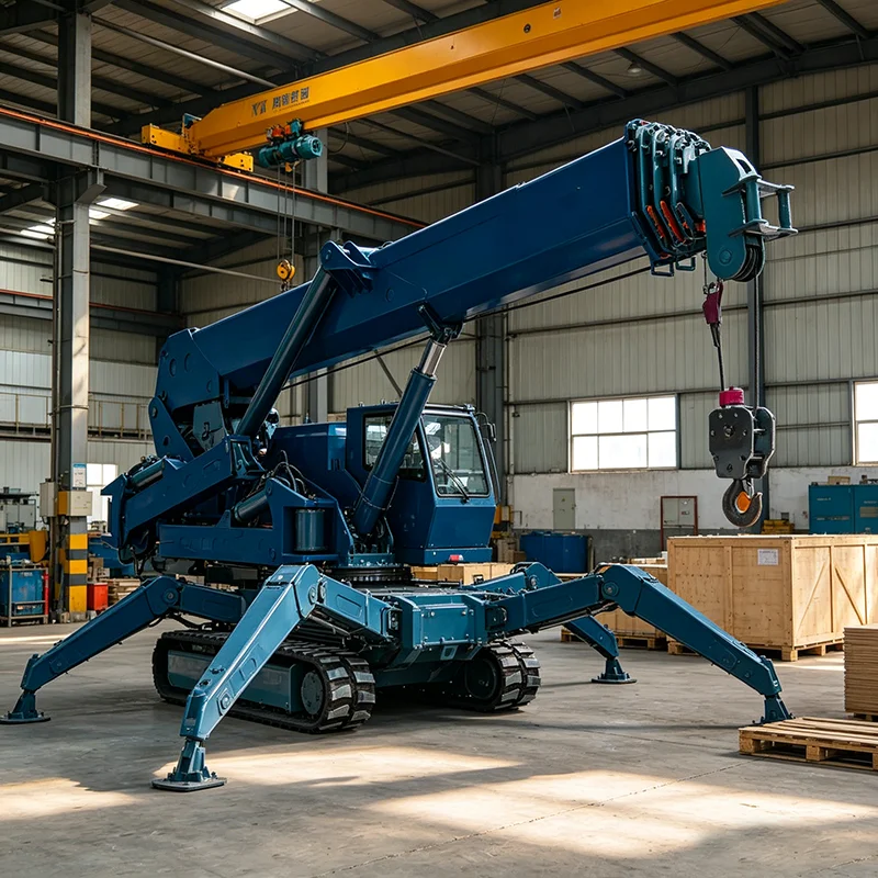 Foldable Boom Spider Crane Portable Crawler Lifter Villa Installation Engineering Use