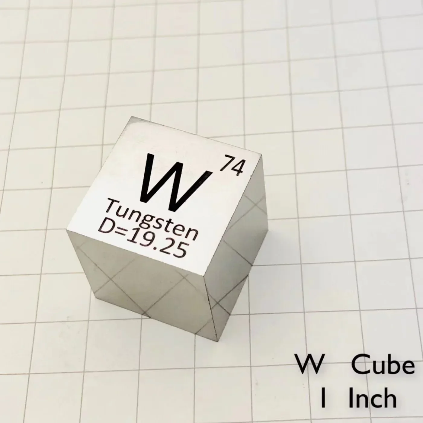 99.95% High Purity Tungsten Metal Mirror polished  Element Cube 25.4mm Metal Density Cubes Carved Element Periodic Table Cub