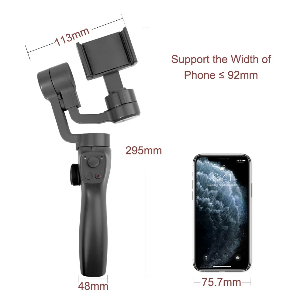 3 Axis Smartphone Handheld Gimbal Stabilizer Bluetooth Camera Action Face Tracking Stabilizer