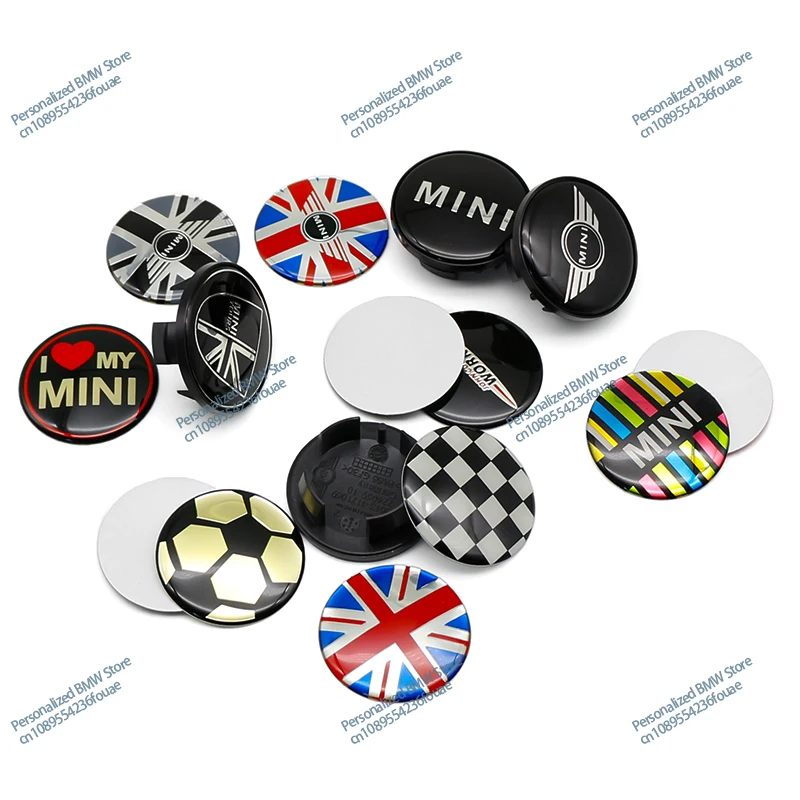 4Pcs 52mm wheel hub sticker 54mm hub cap car wheel center hub cap badge For Mini Cooper One S JCW Countryman R56 R50 R53 R55 R57