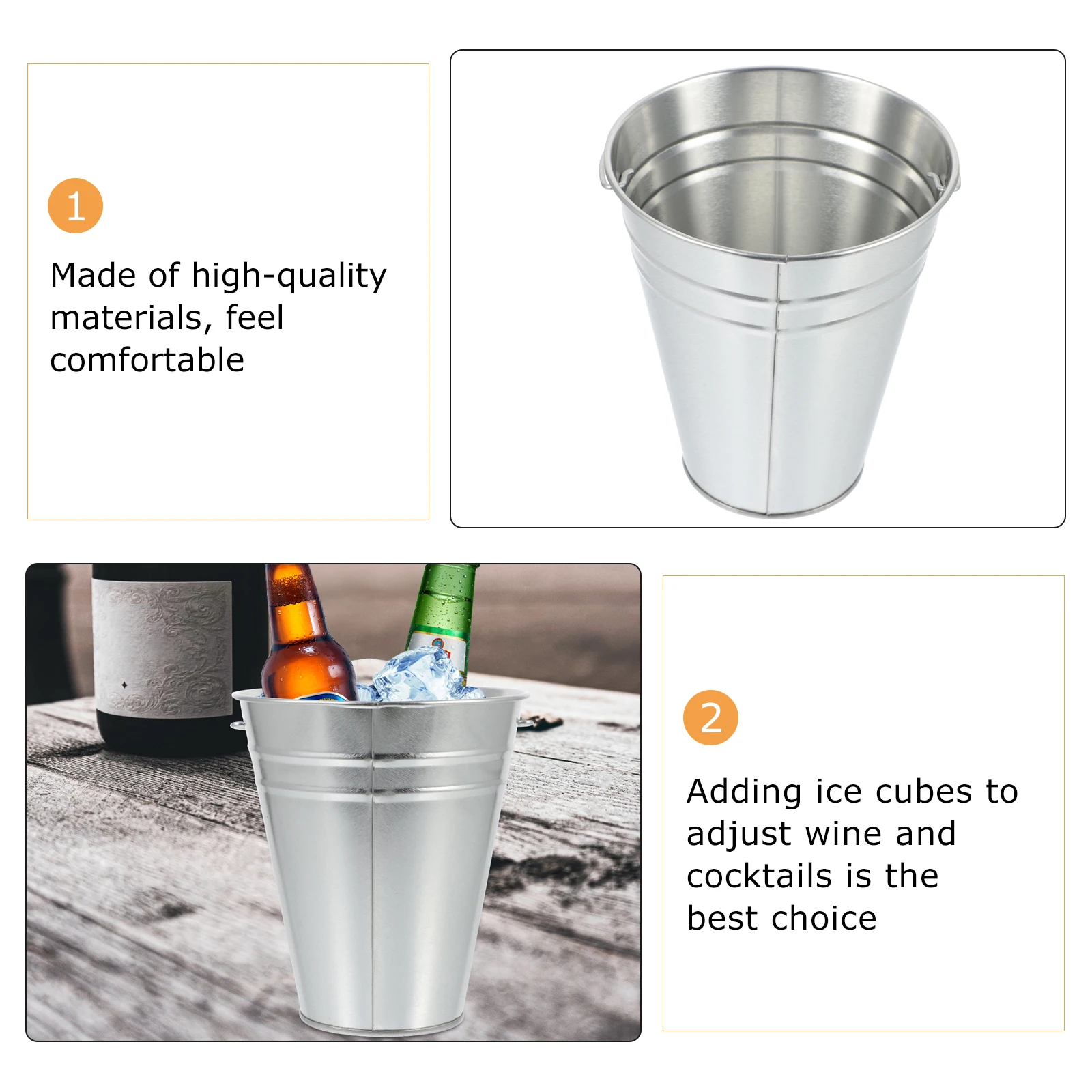 

6pcs Barrel Ice Bucket Holder Mini Tinplate Holder Cube Liquid Container Multi Purpose Large Capacity