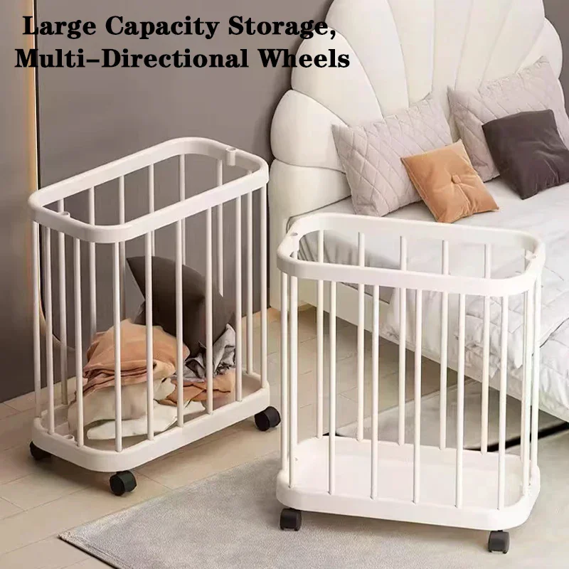 1Pcs Yoga Mat Fitness Equipment Laundry Basket Wheeled Storage Rack Plastic Storage Rack Floor-Standing