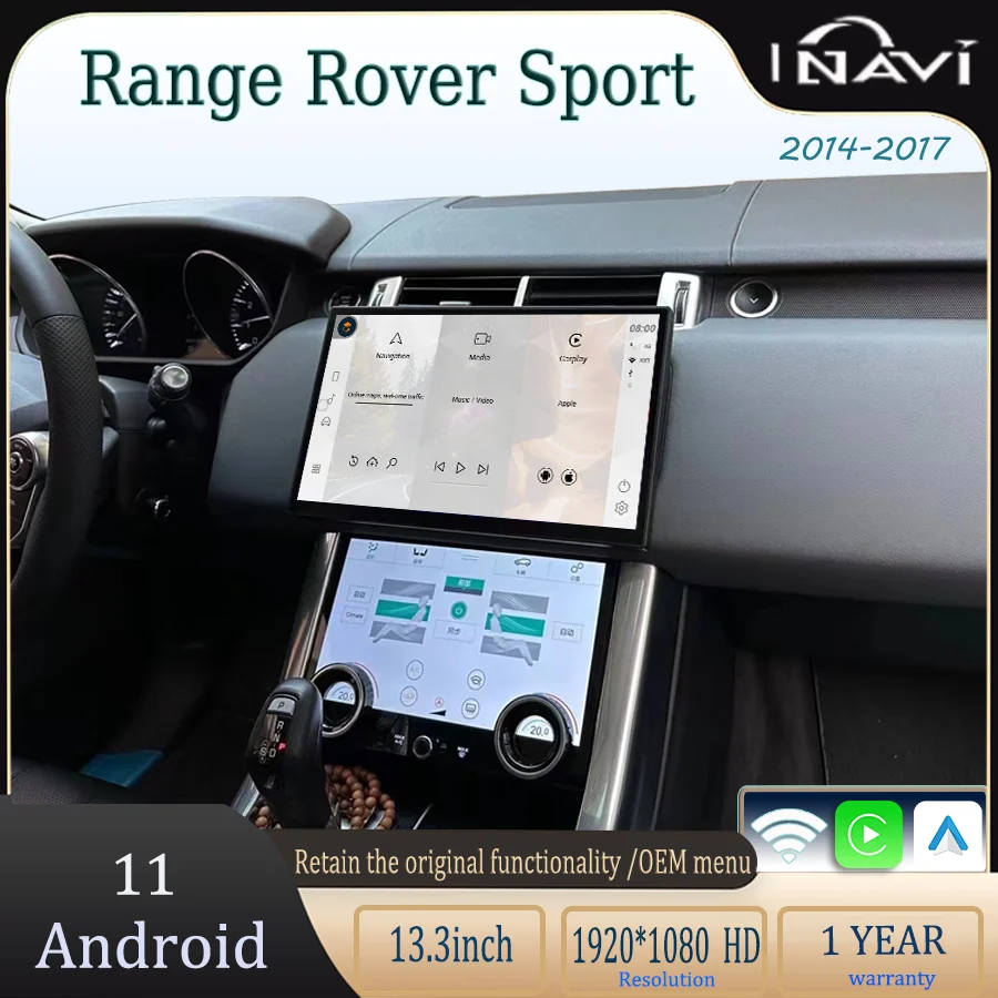 

13,3-дюймовый Android 11 для 2013-2017 Range Rover Sport L494 Мультимедийный плеер Радио Carplay автоматически вдерживает оригинальное меню с функцией