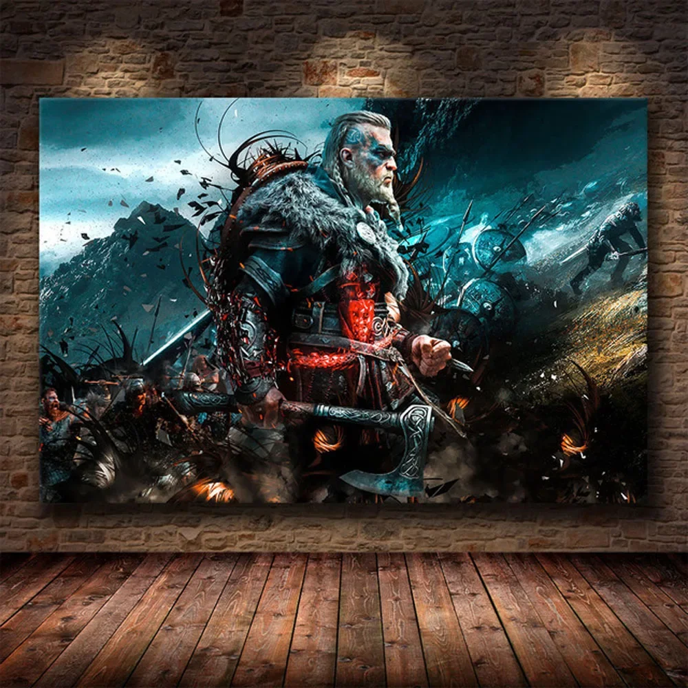 Age Wilderness Warrior Tribe Warrior Game Posters Wall Pictures Canvas Paintings Decoration for Living Room Home Decor
