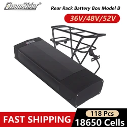 ChamRider Rear Rack Donkey Kong  battery case 48V ebike 36V 52V Electric bike battery box 5V USB Double Layer luggage 14S8P