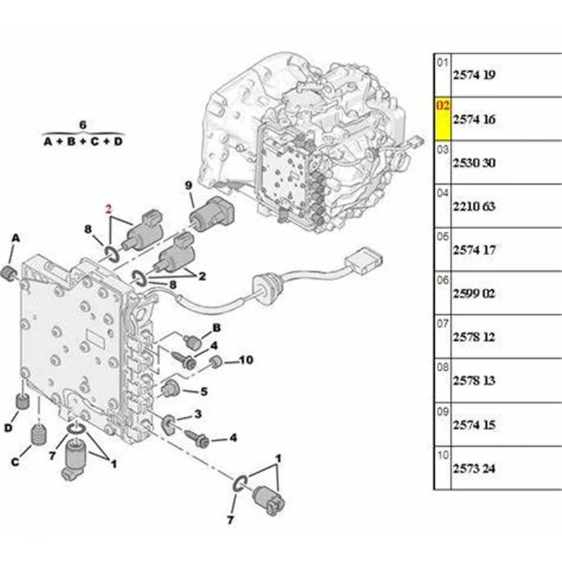 257416 7701208174 DPO/AL4 Automatic Gearbox Solenoid Valve 257410 9653760480 For Peugeot Renault Citroen AL4 1607991280 Genuine