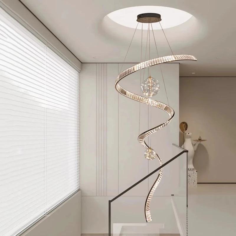 

Modern Crystal stair chandelier lights indoor lighting Ceiling lamp hanging light led Chandeliers for living room indoor lightin