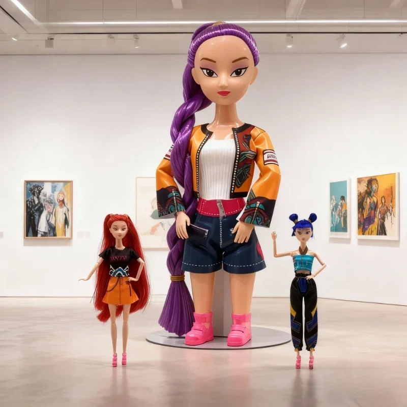 New Demon Hunters Action Figure Doll With Ornament Rumi Zoey Figure Vinyl Toy DIY Fashion Decor Dolls For Kids Christmas Gift