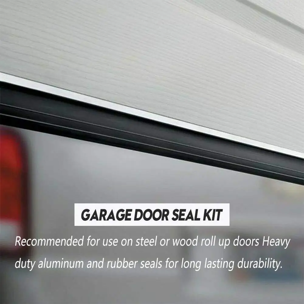 Universal Garage Door Bottom Seal Kit with Aluminum Track Retainer Base Heavy Duty Rubber O Ring Design Weatherproof Seal Strip