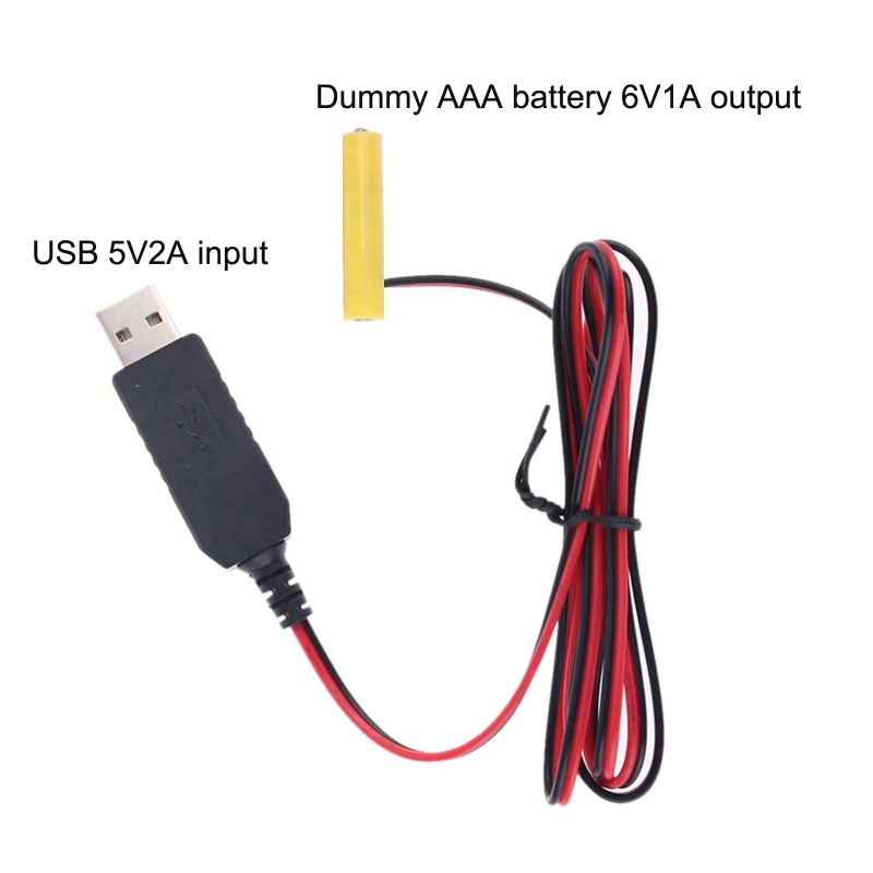 AAA Battery Eliminators USB Power Supply Cable Replace 4x 1.5V LR03 AAA Batteries for Radio Electric Toy Clock LED Light 896C