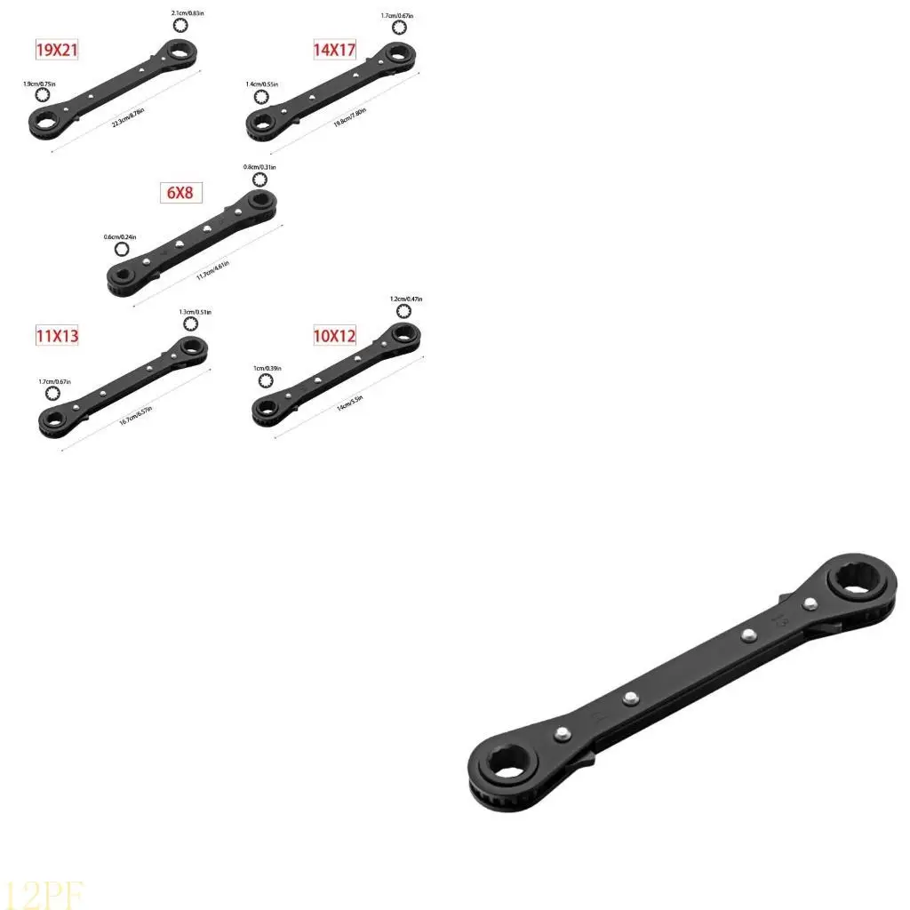 12PF Double Direction Ratchet Wrench Set 6 to 21mm Rust Proof for Tight Space Repairs