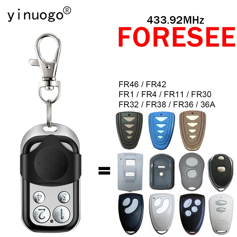 

FORESEE FR1 FR4 FR11 FR30 FR32 FR36 FR36A FR38 FR42 FR46 Garage Door Remote Control 433.92MHz Rolling Code Gate Opener Command