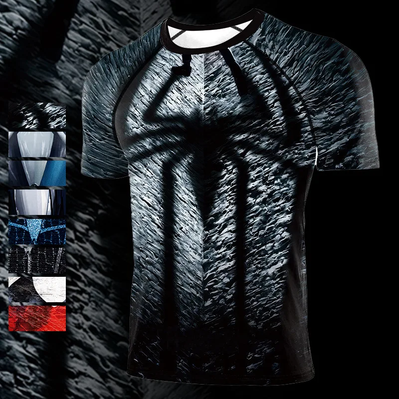 Camisa de compresión con estampado de Spidermen para hombre, fiesta de Halloween, entrenamiento, superhéroe de Anime, disfraz de Cosplay de manga larga, Tops de Fitness