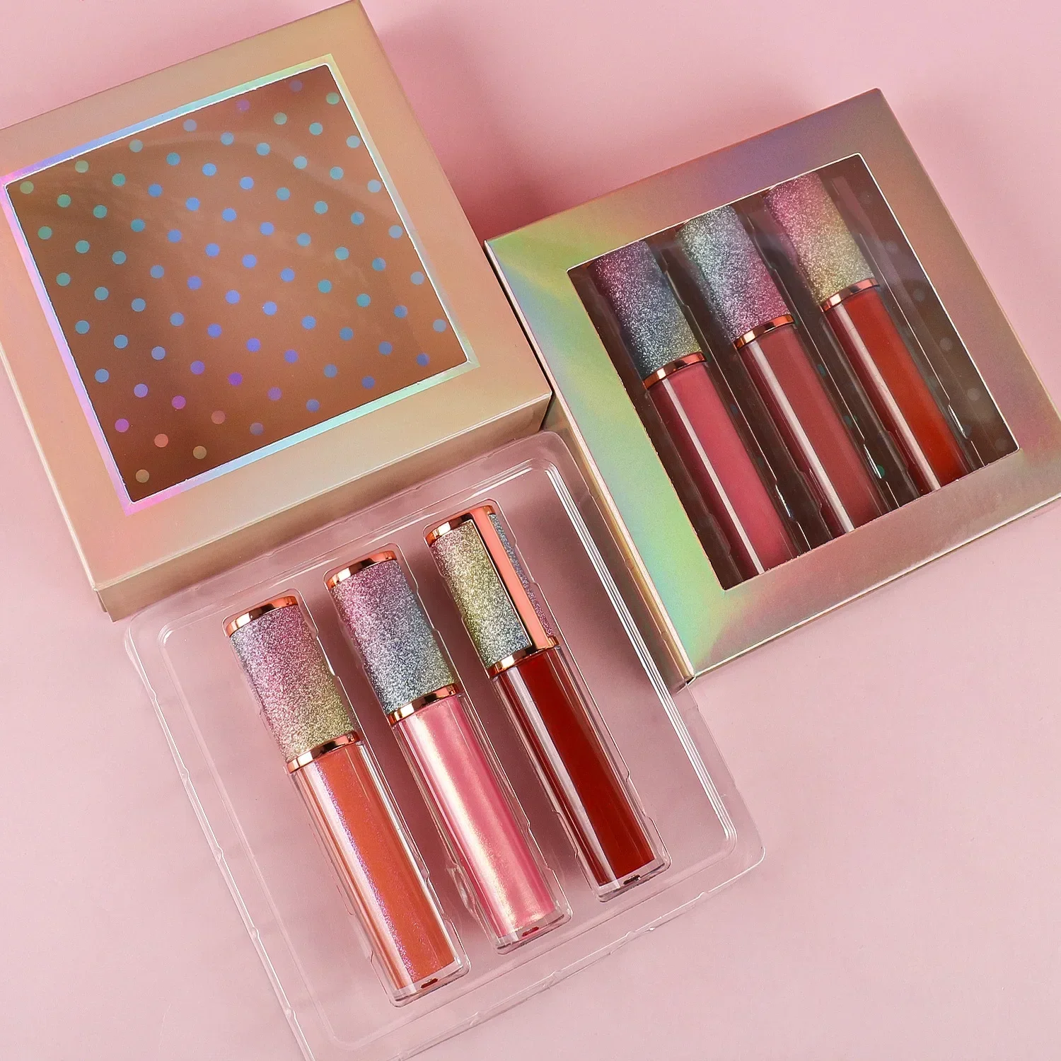 Private Label Lipgloss set di trucco vegano Kit per il trucco delle labbra all'ingrosso di alta qualità