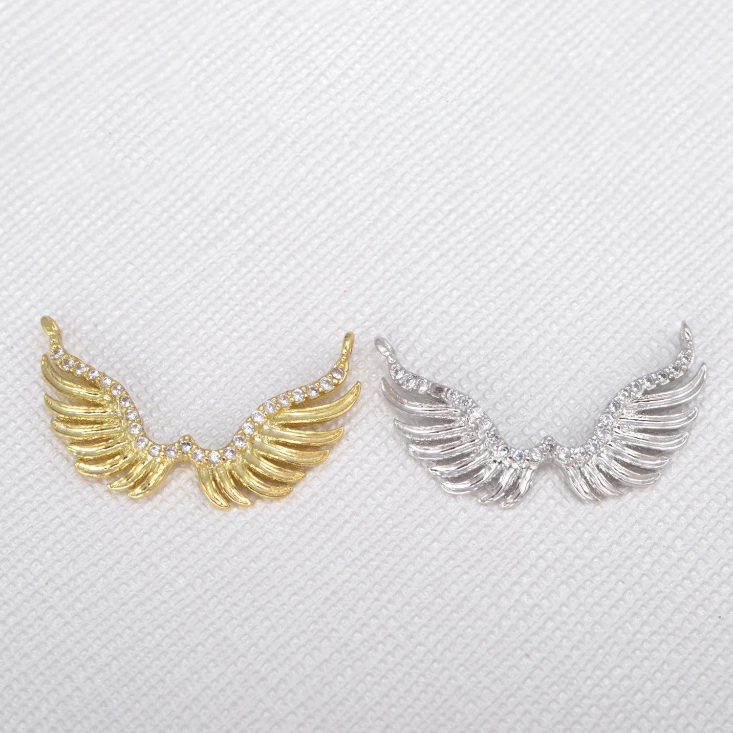 Angel Wings Connectors Inlaid Zircon Link Buckle Jewelry DIY Accessories Colored Wings Connector Clasp Necklace Bracelet Parts