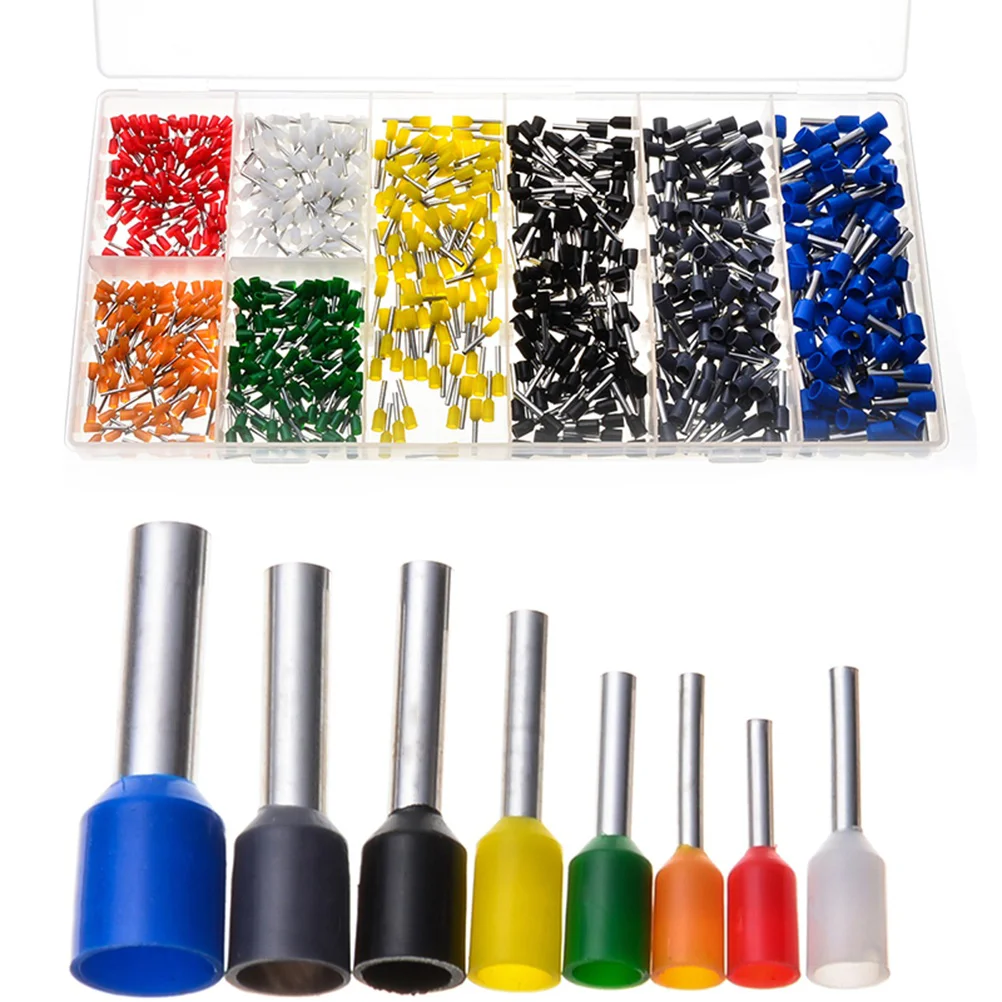 

800 Pcs Electrical Wire Connectors Assortment Terminal Ferrule Crimp Crimper Heat Shrink Terminals